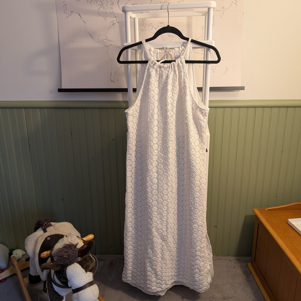 Elegant White Halter Dress